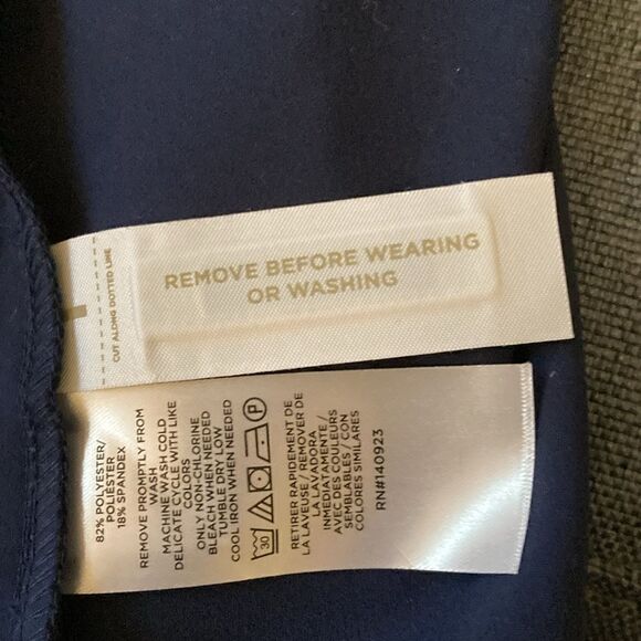 Loft Lou & Grey NWOT Color-block Luvstretch Zip Jacket. Navy/Kelly Green. Size S - Picture 7 of 8